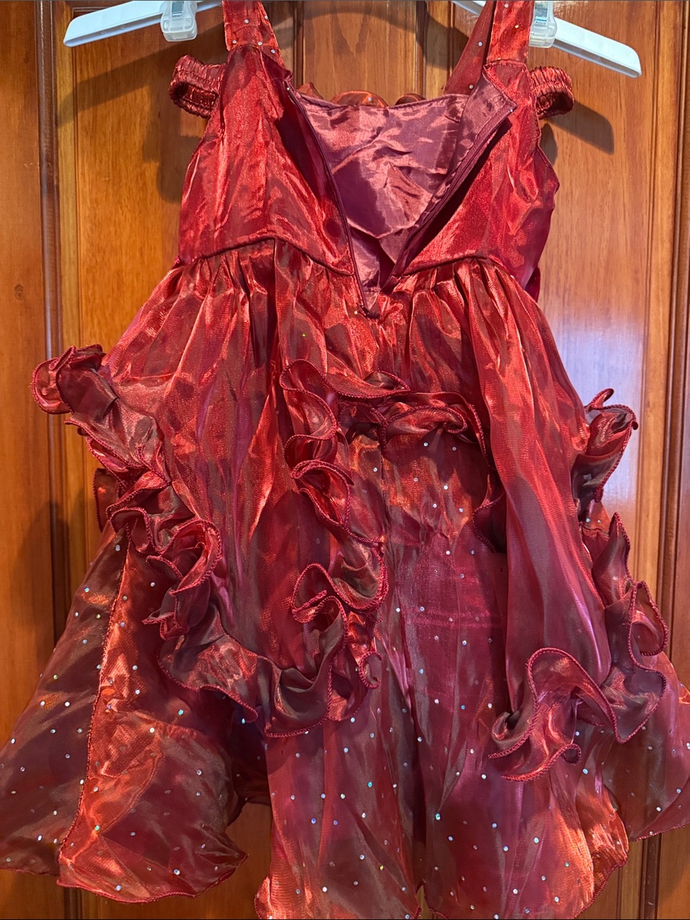 Red Ruffled Flower Girl Dress - Picture 4 of 6